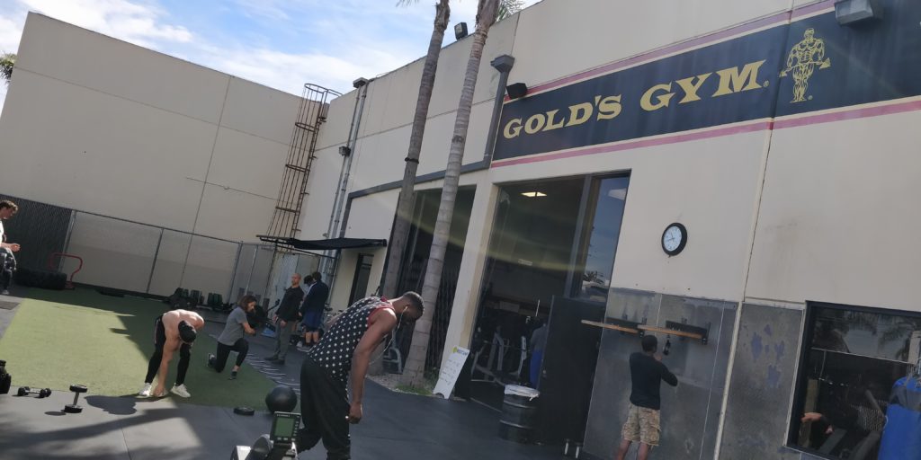 The yard at Gold's Gym America