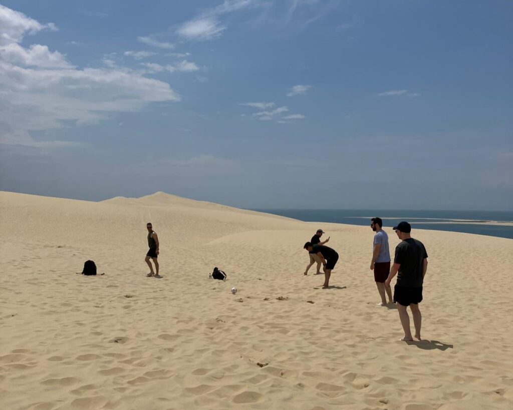 Playing football on Dune du Pilat